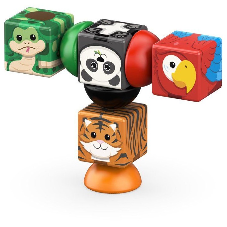 GEOMAG Magicube Blocks Stacking Jungle - Blocs magnétiques - plastique - 8 pièces - dès 1 an - cubes et tapis de jeu