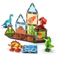 GEOMAG Magnetic Tiles Dino World - Jeu de construction magnétique - t
