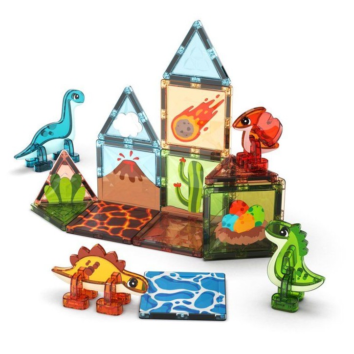 GEOMAG Magnetic Tiles Dino World - Jeu de construction magnétique - tuiles magnétiques - 25 pièces - dès 3 ans - tuiles et d GEOMAG Magnetic Tiles Dino World - Jeu de construction magnétique - tuiles magnétiques - 25 pièces - dès 3 ans - tuiles et d