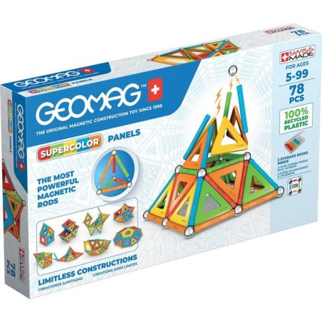 GEOMAG Supercolor Panels Recycled - Jeu de construction magnétique -