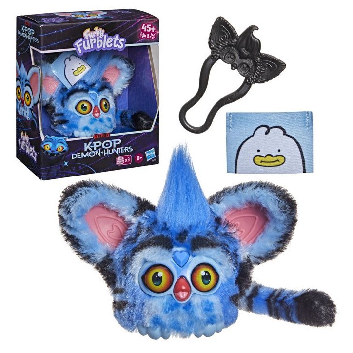 Furby Furblets Derpy le tigre, KPop Demon Hunters, mini peluche électronique de collection de 7,5 cm, pour enfant dès 6 ans