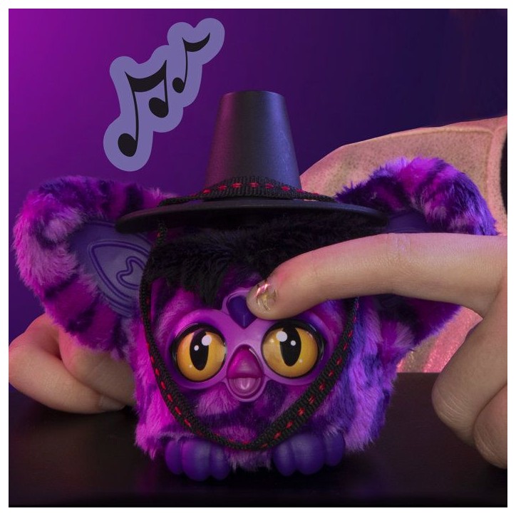 Furby Furblets Démon Saja Boy, KPop Demon Hunters, mini peluche électronique de collection de 7,5 cm, pour enfant dès 6 ans