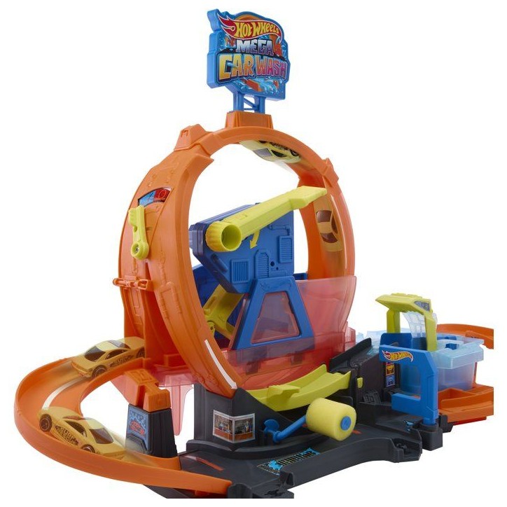 Playset - HOT WHEELS - Mega Station Lavage JHL97 - Looping 45 cm - Eau chaude/froide - Véhicule inclus Playset - HOT WHEELS - Mega Station Lavage JHL97 - Looping 45 cm - Eau chaude/froide - Véhicule inclus