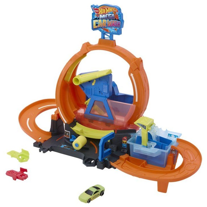 Playset - HOT WHEELS - Mega Station Lavage JHL97 - Looping 45 cm - Eau chaude/froide - Véhicule inclus Playset - HOT WHEELS - Mega Station Lavage JHL97 - Looping 45 cm - Eau chaude/froide - Véhicule inclus