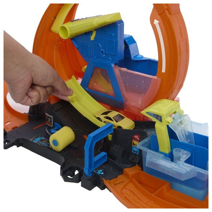 Playset - HOT WHEELS - Mega Station Lavage JHL97 - Looping 45 cm - Eau chaude/froide - Véhicule inclus Playset - HOT WHEELS - Mega Station Lavage JHL97 - Looping 45 cm - Eau chaude/froide - Véhicule inclus