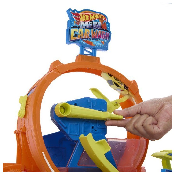 Playset - HOT WHEELS - Mega Station Lavage JHL97 - Looping 45 cm - Eau chaude/froide - Véhicule inclus Playset - HOT WHEELS - Mega Station Lavage JHL97 - Looping 45 cm - Eau chaude/froide - Véhicule inclus