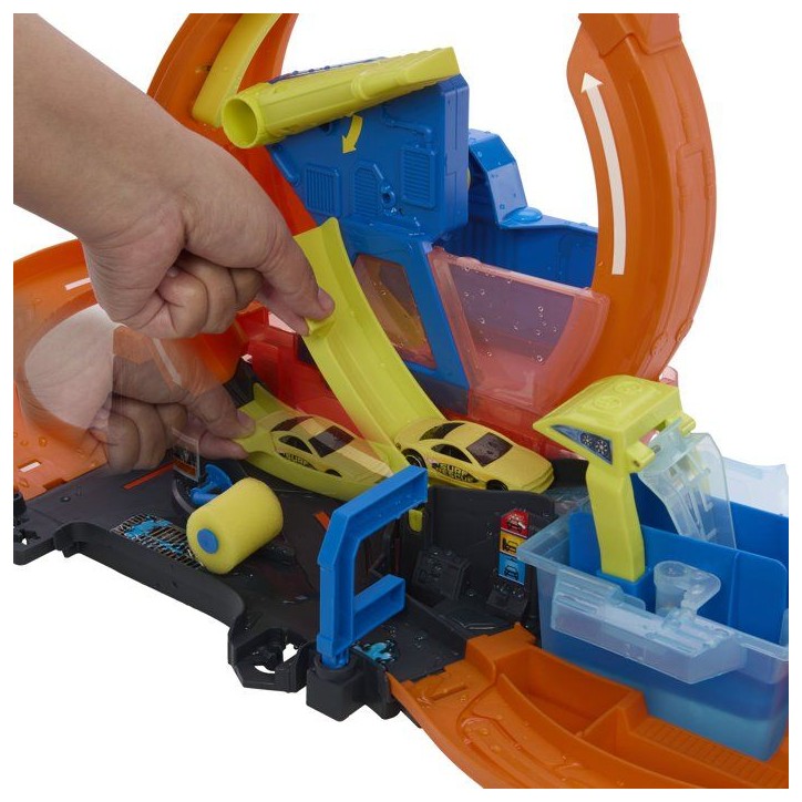 Playset - HOT WHEELS - Mega Station Lavage JHL97 - Looping 45 cm - Eau chaude/froide - Véhicule inclus Playset - HOT WHEELS - Mega Station Lavage JHL97 - Looping 45 cm - Eau chaude/froide - Véhicule inclus
