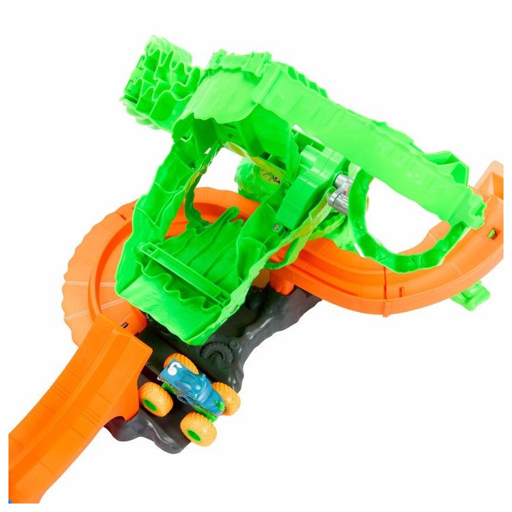 Coffret de jeu - HOT WHEELS Monster Trucks - Combat Monstrueux Mutant - Rhinomite 1/64 - Slime inclus - Dès 4 ans