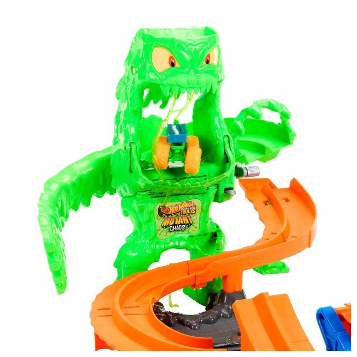 Coffret de jeu - HOT WHEELS Monster Trucks - Combat Monstrueux Mutant - Rhinomite 1/64 - Slime inclus - Dès 4 ans