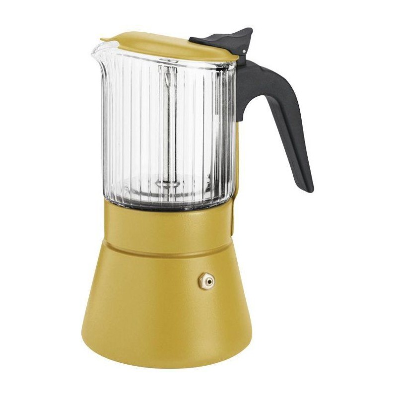 Cafetière italienne - INOXIBAR - Clair 6 tasses Moutarde - verre boro
