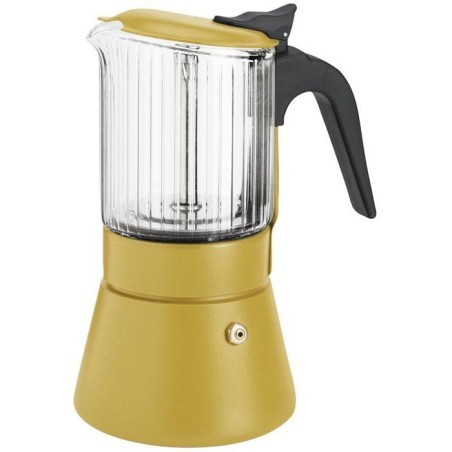 Cafetière italienne - INOXIBAR - Clair 6 tasses Moutarde - verre boro