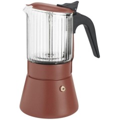 Cafetière italienne - INOXIBAR - Clair 6 tasses Terra - verre borosil