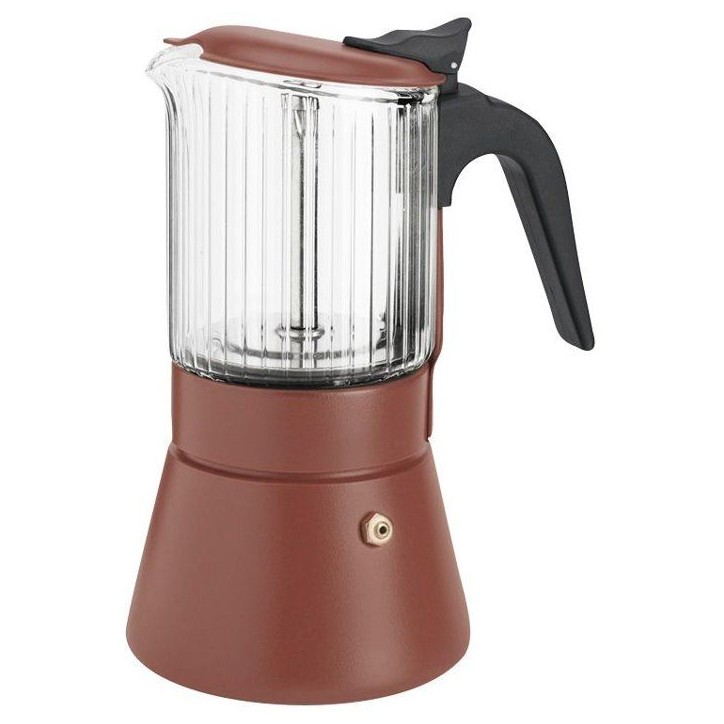 Cafetière italienne - INOXIBAR - Clair 6 tasses Terra - verre borosilicaté - induction - soupape sécurité Cafetière italienne - INOXIBAR - Clair 6 tasses Terra - verre borosilicaté - induction - soupape sécurité
