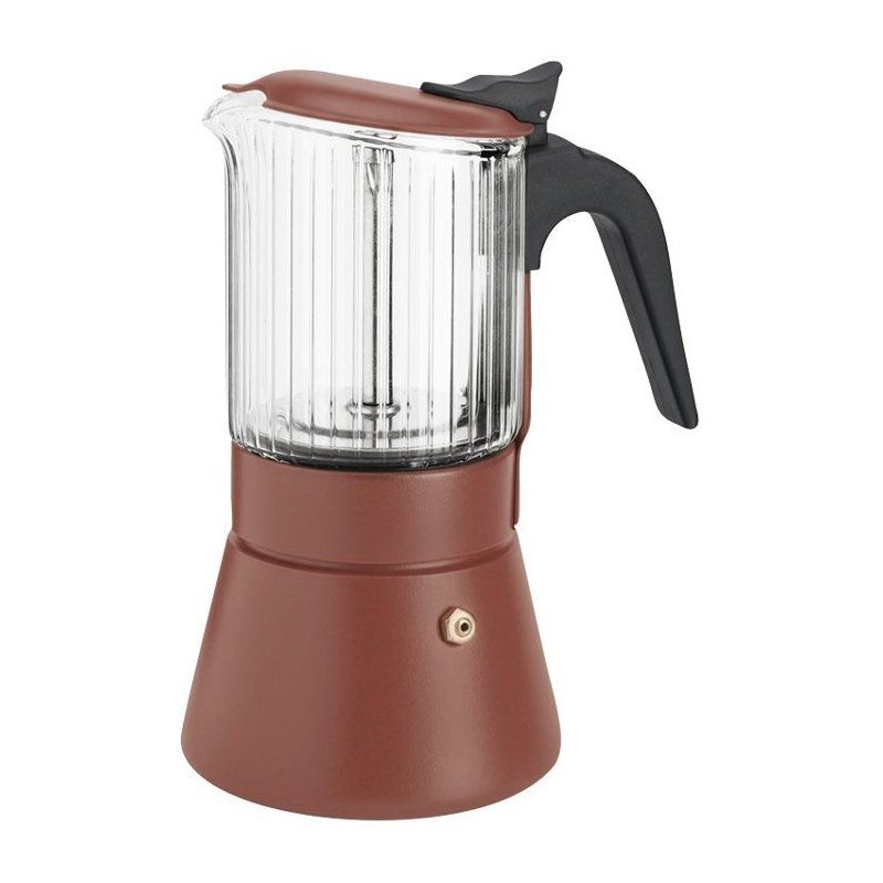 Cafetière italienne - INOXIBAR - Clair 9 tasses Terra - verre borosil