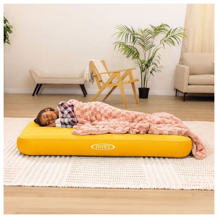 Matelas gonflable junior INTEX - 66803NP - 1,57 x 0,88 x 0,18 m - 1 personne - Intéieur - Coloris aléatoire (bleu ou jaune)