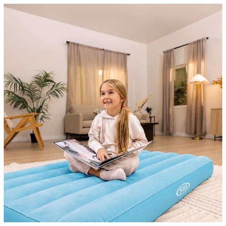 Matelas gonflable junior INTEX - 66803NP - 1,57 x 0,88 x 0,18 m - 1 personne - Intéieur - Coloris aléatoire (bleu ou jaune)