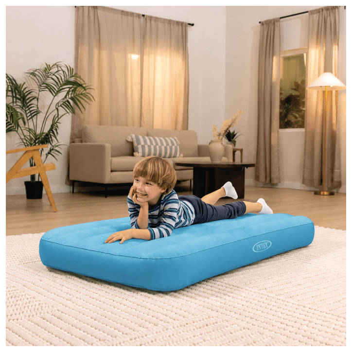 Matelas gonflable junior INTEX - 66803NP - 1,57 x 0,88 x 0,18 m - 1 personne - Intéieur - Coloris aléatoire (bleu ou jaune)