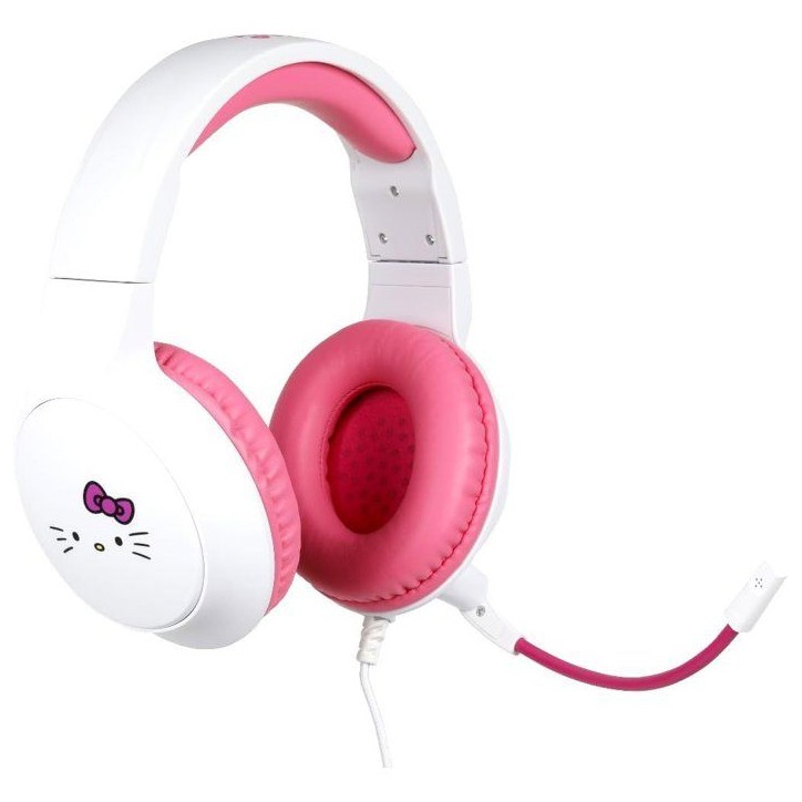 Casque gaming circum-aural - Filaire - Konix - PC, PS5, Switch 2 et Xbox - Hello Kitty - Microphone - Câble 1,5 m - Blanc et ro Casque gaming circum-aural - Filaire - Konix - PC, PS5, Switch 2 et Xbox - Hello Kitty - Microphone - Câble 1,5 m - Blanc et ro