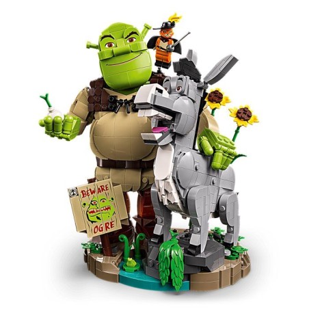 LEGO Shrek 72423 - Figurine Shrek et ses amis l'âne et le chat potté - Set pour Adulte