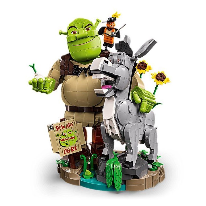 LEGO Shrek 72423 - Figurine Shrek et ses amis l'âne et le chat potté - Set pour Adulte