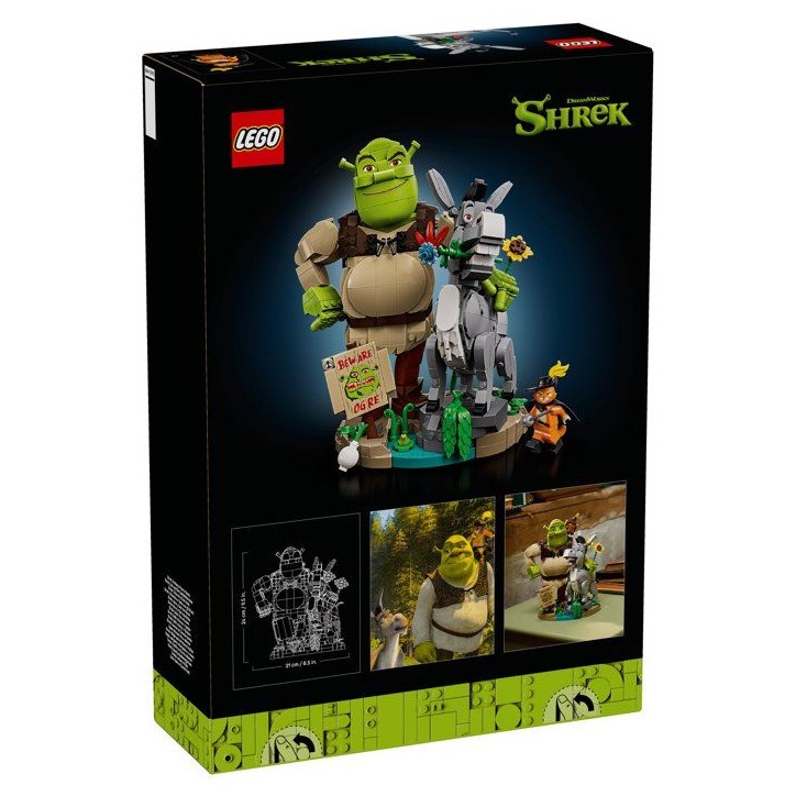 LEGO Shrek 72423 - Figurine Shrek et ses amis l'âne et le chat potté - Set pour Adulte