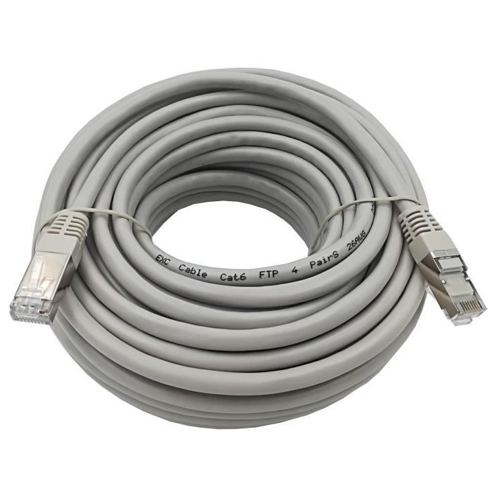 Câble RJ45 - LINEAIRE - PCC6FI - Cat.6 - Blindé - F/UTP - 15m