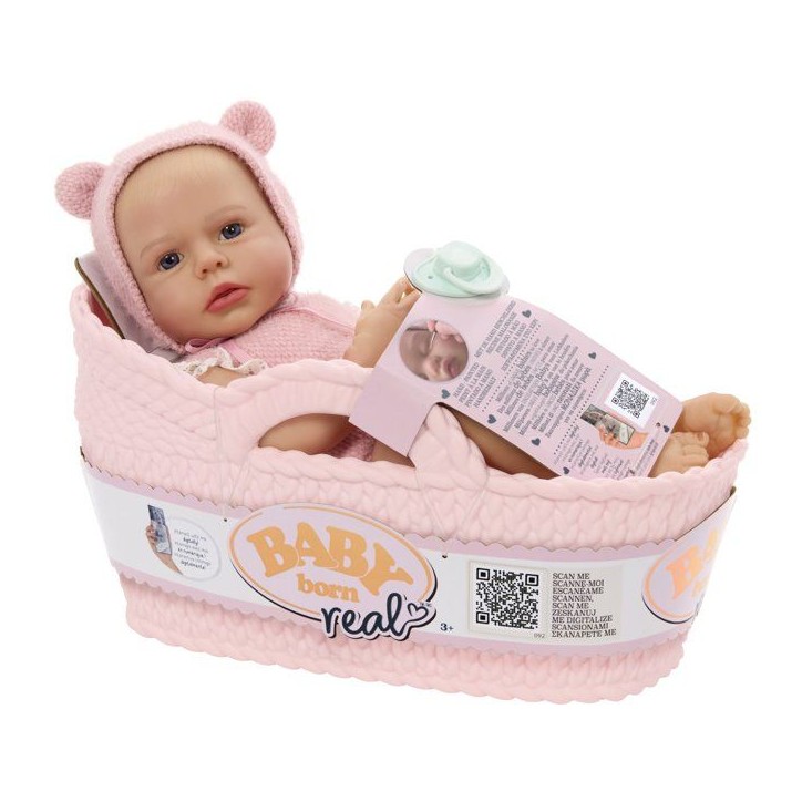 Baby born Real - Poupon Fille - Peau très claire - Yeux ouverts - Poupon réaliste - Modèle unique - Aléatoire - Dès 3 ans Baby born Real - Poupon Fille - Peau très claire - Yeux ouverts - Poupon réaliste - Modèle unique - Aléatoire - Dès 3 ans