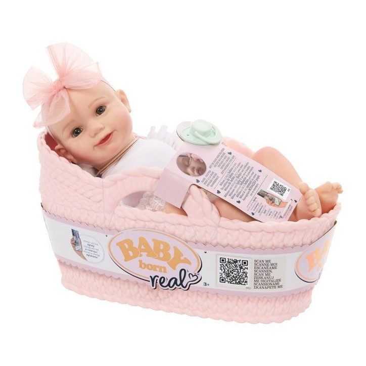 Baby born Real - Poupon Fille - Peau claire - Yeux ouverts - Poupon réaliste - Modèle unique - Aléatoire - Dès 3 ans Baby born Real - Poupon Fille - Peau claire - Yeux ouverts - Poupon réaliste - Modèle unique - Aléatoire - Dès 3 ans