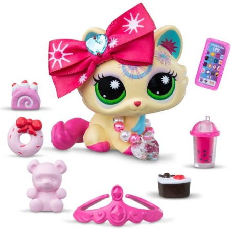 Coffret figurines - LITTLEST PET SHOP - Sweet & Stylish BF00747 - 4 figurines - 1 rare - Accessoires