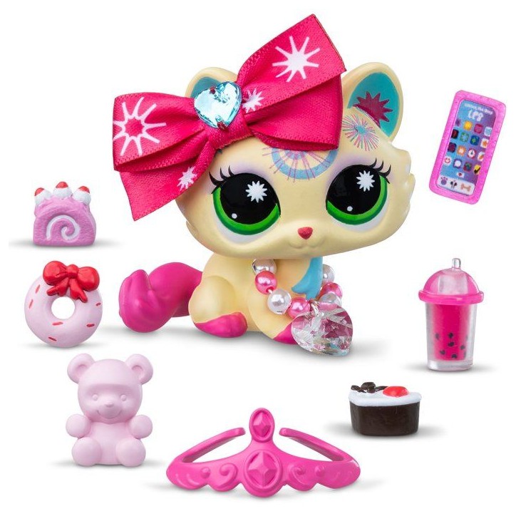 Coffret figurines - LITTLEST PET SHOP - Sweet & Stylish BF00747 - 4 figurines - 1 rare - Accessoires