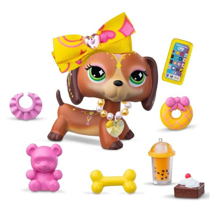 Coffret figurines - LITTLEST PET SHOP - Sweet & Stylish BF00747 - 4 figurines - 1 rare - Accessoires