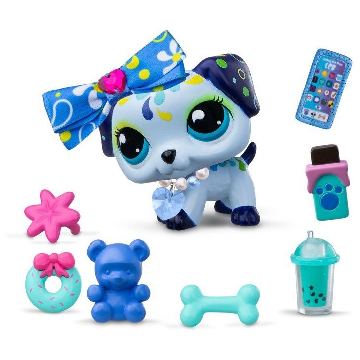 Coffret figurines - LITTLEST PET SHOP - Sweet & Stylish BF00747 - 4 figurines - 1 rare - Accessoires