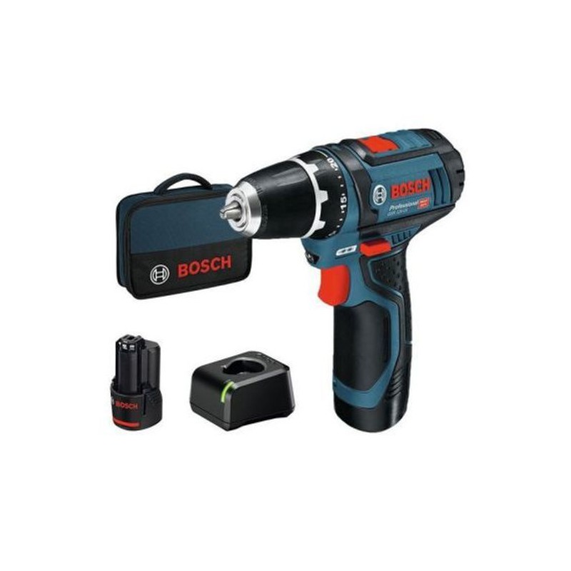 Perceuse-visseuse Bosch Professional GSR 12V-15 + 2 batteries 2,0Ah + Perceuse-visseuse Bosch Professional GSR 12V-15 + 2 batteries 2,0Ah +