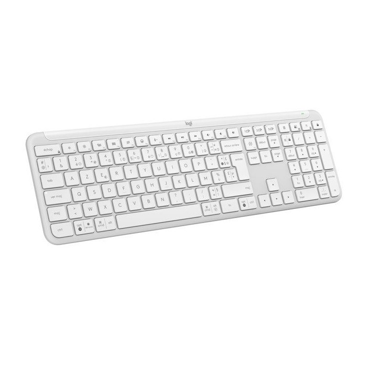 Clavier - Sans fil - Logitech - Signature Slim K950 - AZERTY - Blanc
