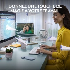 Clavier - Sans fil - Logitech - Signature Slim K950 - AZERTY - Blanc