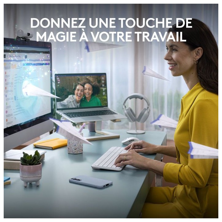 Clavier - Sans fil - Logitech - Signature Slim K950 - AZERTY - Blanc