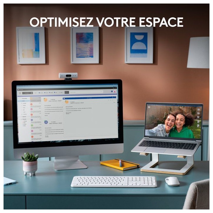 Clavier - Sans fil - Logitech - Signature Slim K950 - AZERTY - Blanc