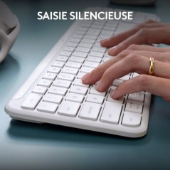 Clavier - Sans fil - Logitech - Signature Slim K950 - AZERTY - Blanc