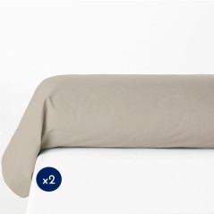 Lot de 2 taies de traversin - LOVELY HOME - 85 x 185 cm - Beige clair