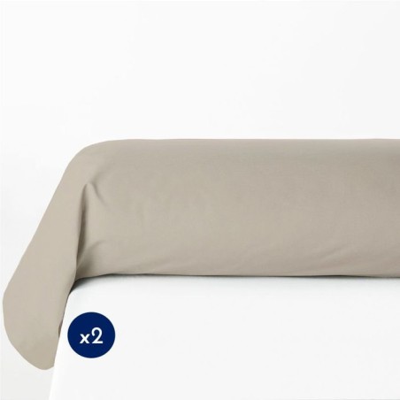 Lot de 2 taies de traversin - LOVELY HOME - 85 x 185 cm - Beige clair