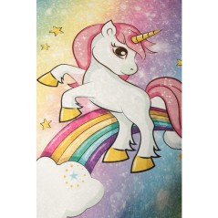 Tapis enfant Licorne 140 x 190 cm - Épaisseur : 10 mm - 700 g/m² - R