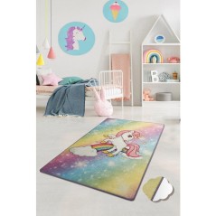 Tapis enfant Licorne 140 x 190 cm - Épaisseur : 10 mm - 700 g/m² - R