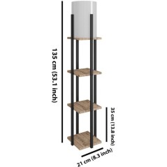 Lampadaire D BY M.RED Natural Black - MDF - Design contemporain - Ecla