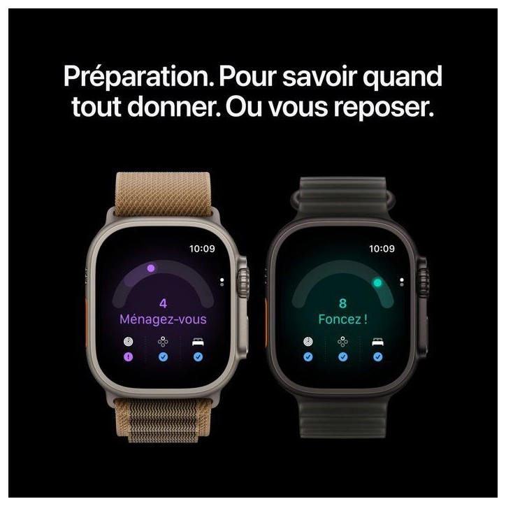 APPLE Watch Ultra 4 GPS + Cellular - 49mm - Boîtier Black Titanium - Bracelet Burgundy Trail Loop - S/M APPLE Watch Ultra 4 GPS + Cellular - 49mm - Boîtier Black Titanium - Bracelet Burgundy Trail Loop - S/M