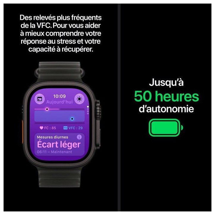 APPLE Watch Ultra 4 GPS + Cellular - 49mm - Boîtier Black Titanium - Bracelet Burgundy Trail Loop - S/M APPLE Watch Ultra 4 GPS + Cellular - 49mm - Boîtier Black Titanium - Bracelet Burgundy Trail Loop - S/M