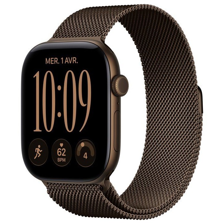APPLE Watch Series 12 GPS + Cellular - 46mm - Boîtier Dark Bronze Aluminium - Bracelet Dark Bronze Milanese Loop - M/L APPLE Watch Series 12 GPS + Cellular - 46mm - Boîtier Dark Bronze Aluminium - Bracelet Dark Bronze Milanese Loop - M/L