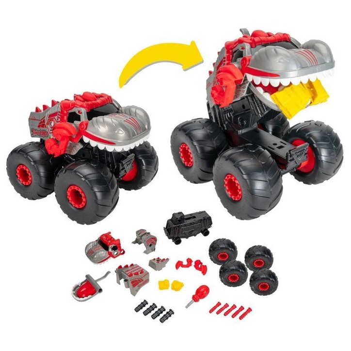 Véhicule transformable - MONSTER JAM - ThunderROARus - 25 cm - 21 pièces - mode dinosaure
