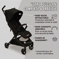 NANIA - Poussette ultra-compacte - Babyjet - Sac de transport inclus -