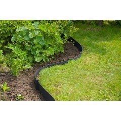 Bordure de jardin - NATURE - Noir - PE recyclé, épaisseur 3 mm - H7,