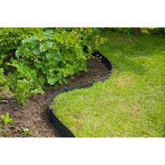 Bordure de jardin - NATURE - Noir - PE recyclé, épaisseur 3 mm - H15